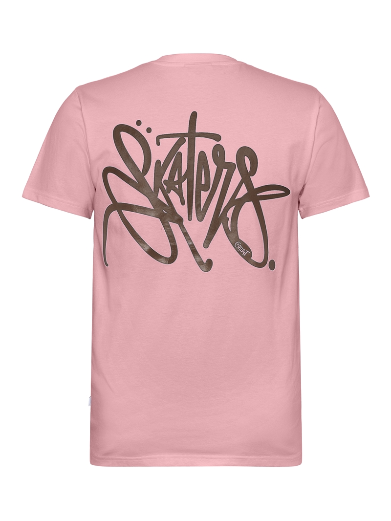 Grunt Sakra T-shirt – Lyserød t-shirt til drenge med cool backprint light red
